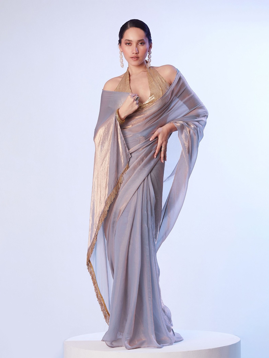 

MySilkLove Partywear Saree, Grey
