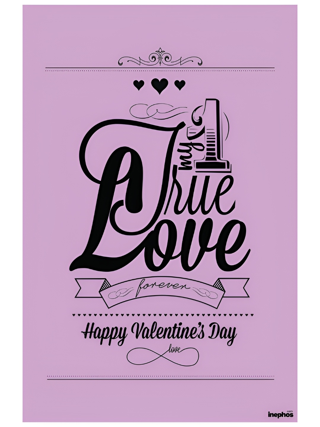 

Inephos Pink & Black Happy Valentines Day Vinyl Poster