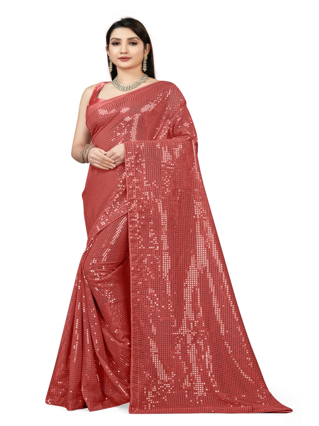 

Moda Rapido Embellished Sequinned Pure Georgette Saree, Multi