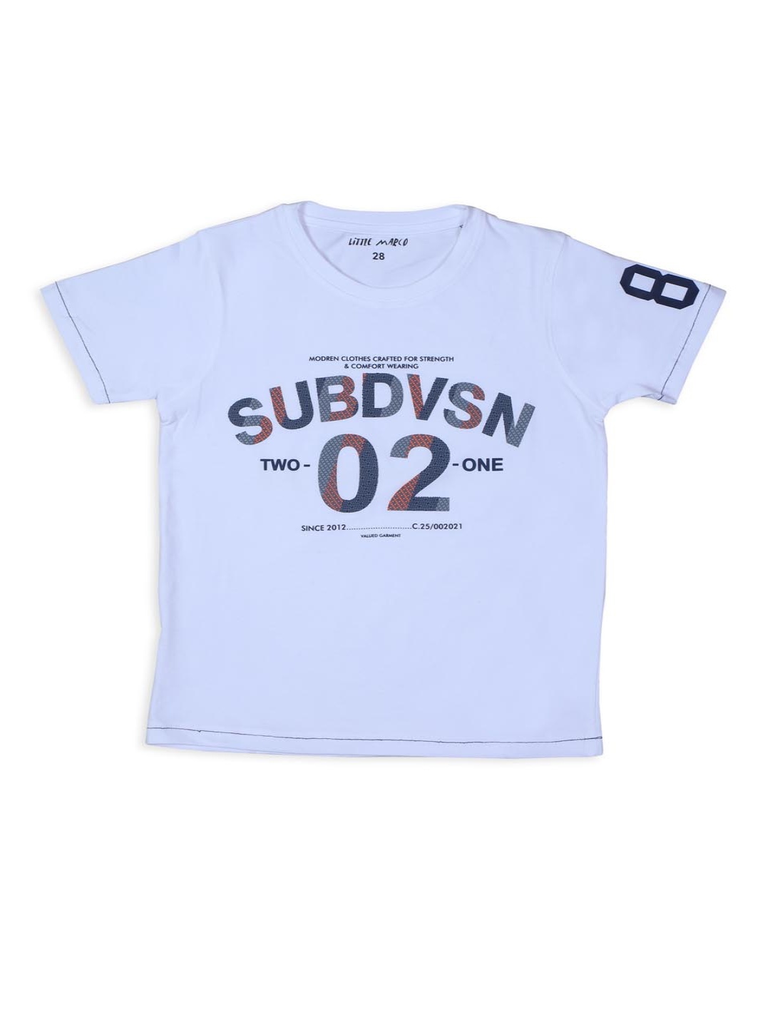 

Little Marco Boys Sports Printed Applique T-shirt, White