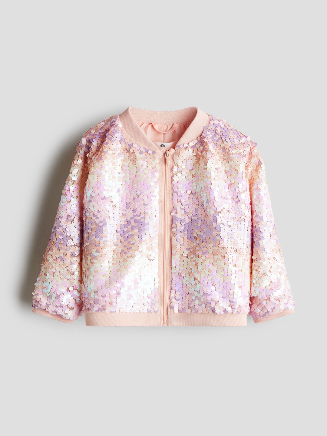 

H&M Sequined Bomber Jacket, Orange