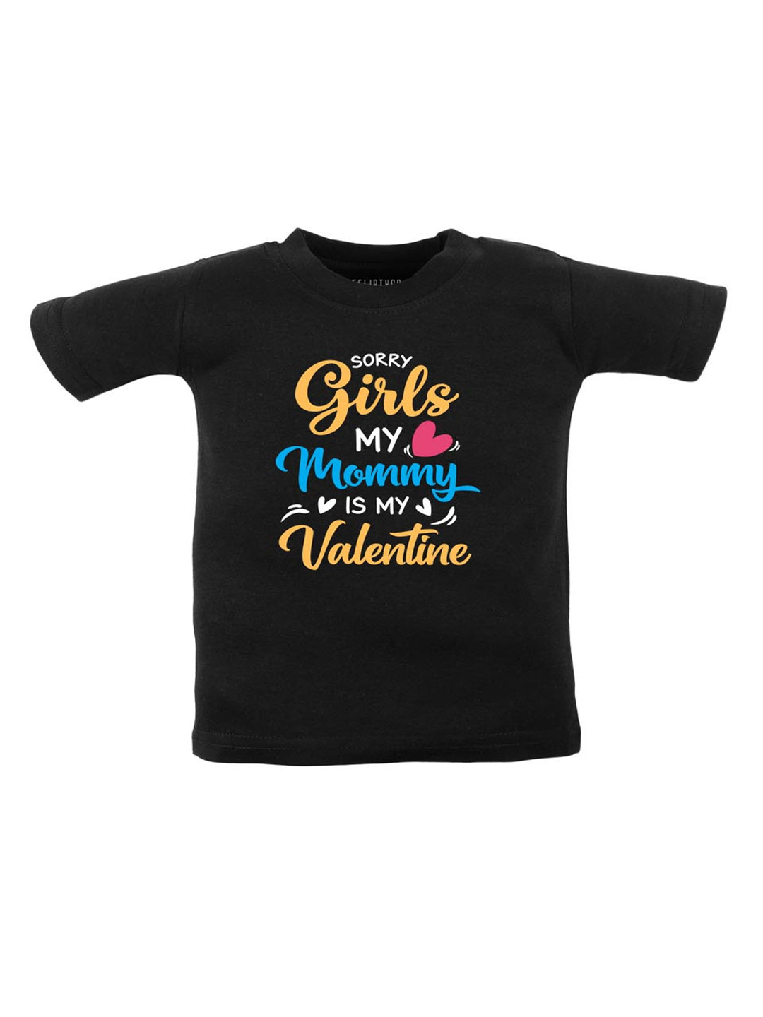 

FFLIRTYGO Unisex Kids Typography Printed Round Neck Cotton T-shirt, Black