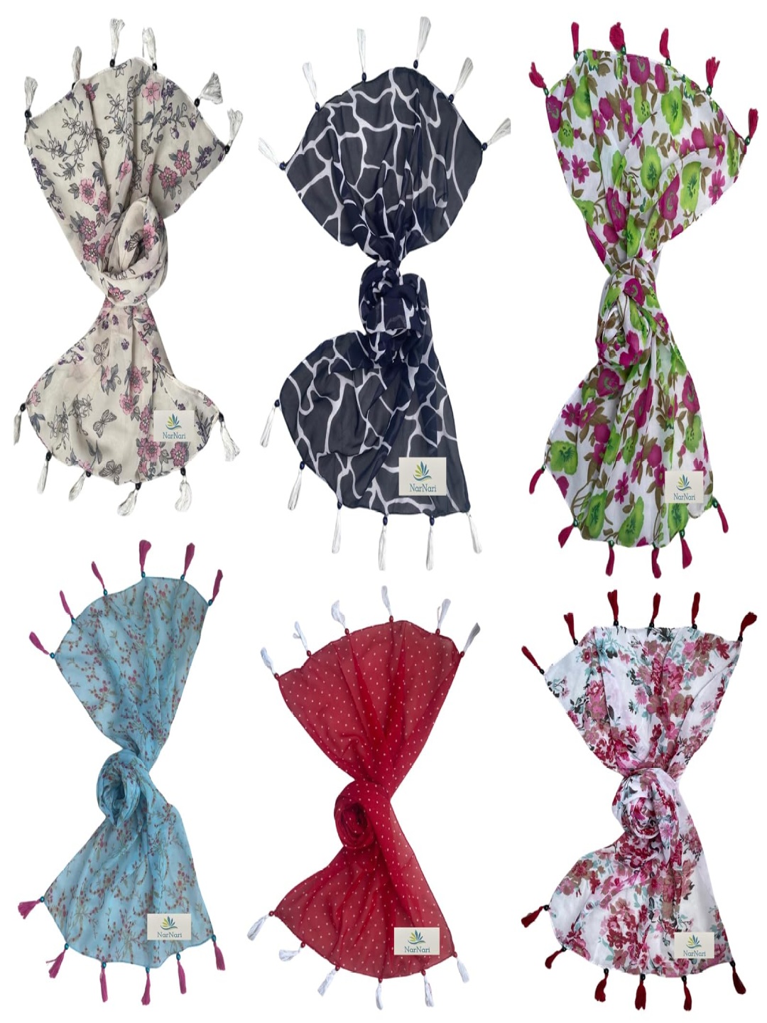 

NarNari Women Printed Scarf, Green
