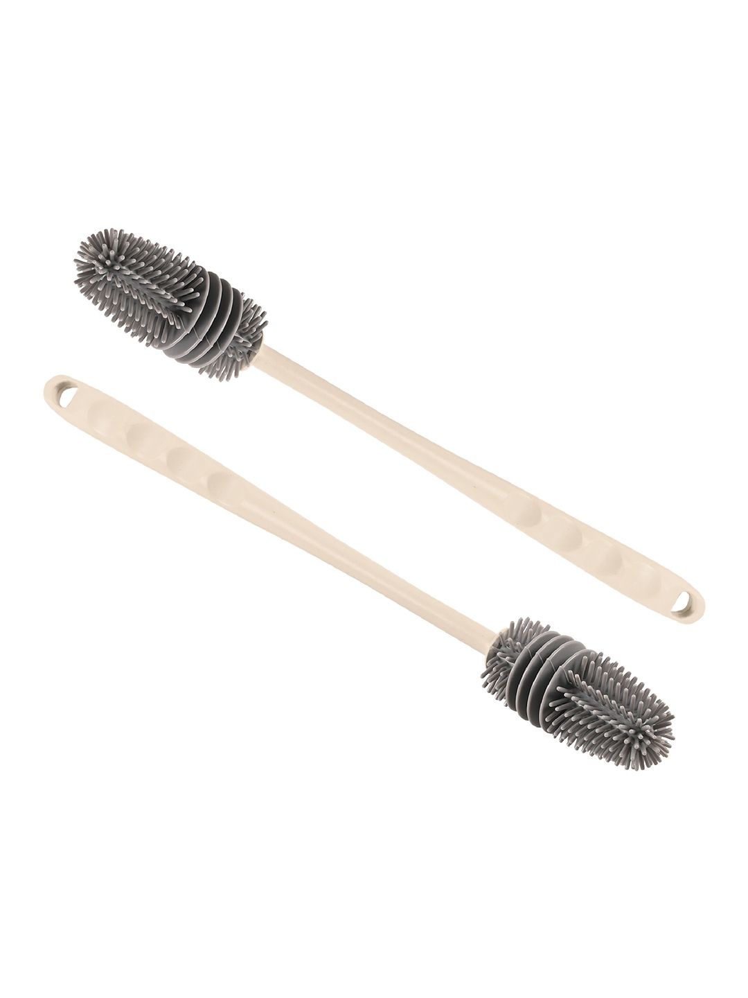 

Kuber Industries Cream Colored 2 Pieces Silicone Bottle Cleaning Brush, Grey