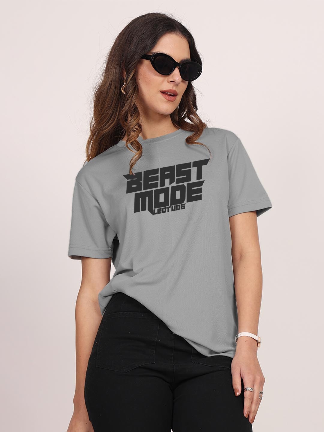 

Leotude Women Printed T-shirt, Grey