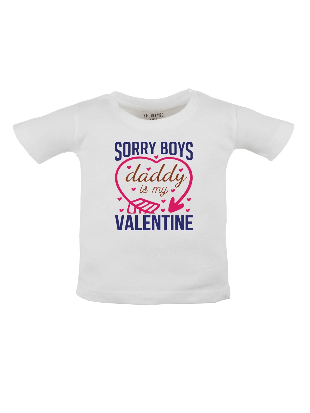 

FFLIRTYGO Unisex Kids Typography Printed Round Neck Cotton T-shirt, White