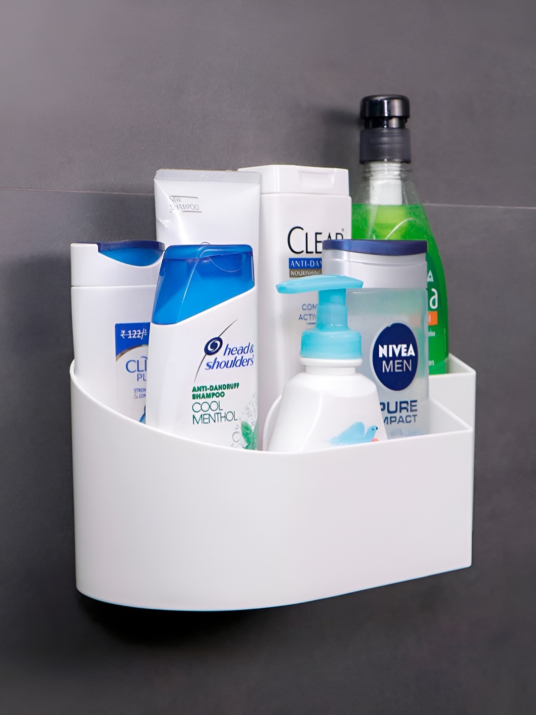 

HOKIPO White Solid Plastic Bathroom Caddy