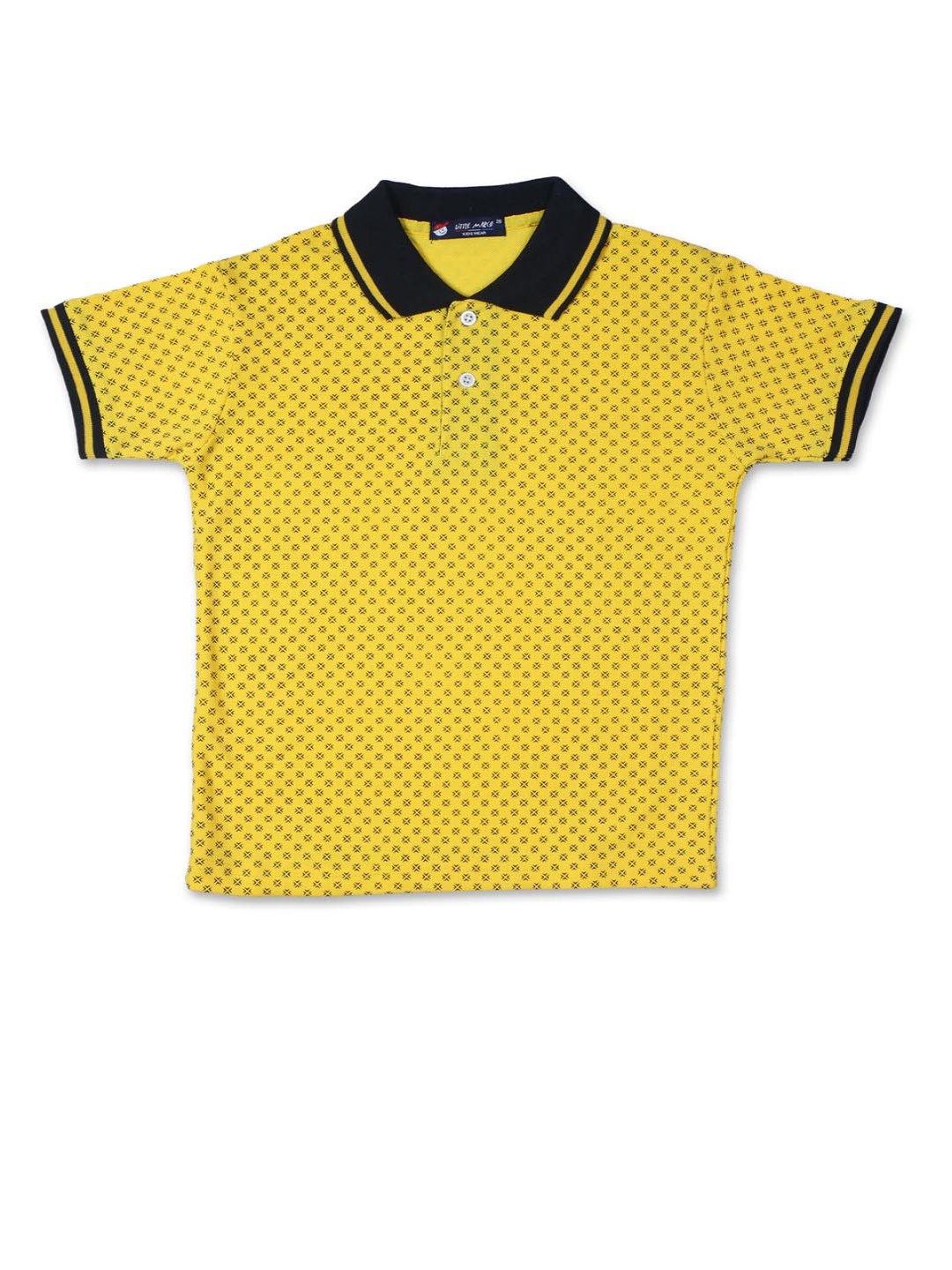 

Little Marco Boys Printed Polo Collar Applique T-shirt, Yellow