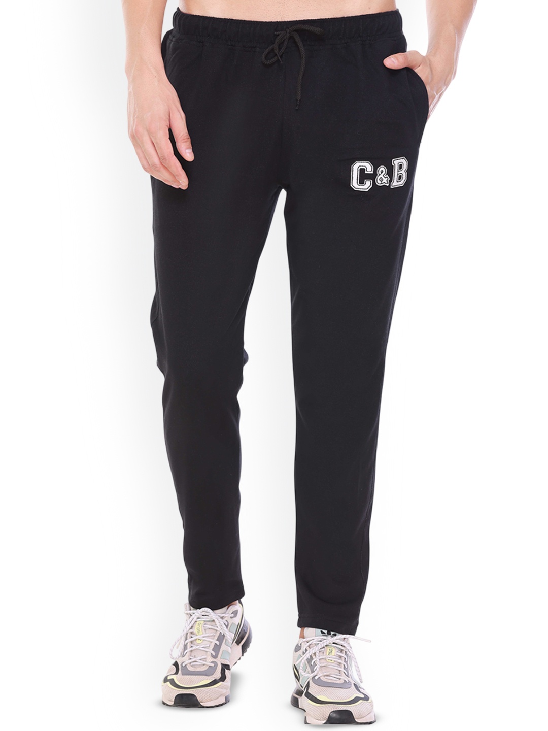 

Colors and Blends Men Printed Cotton Track Pants, Black