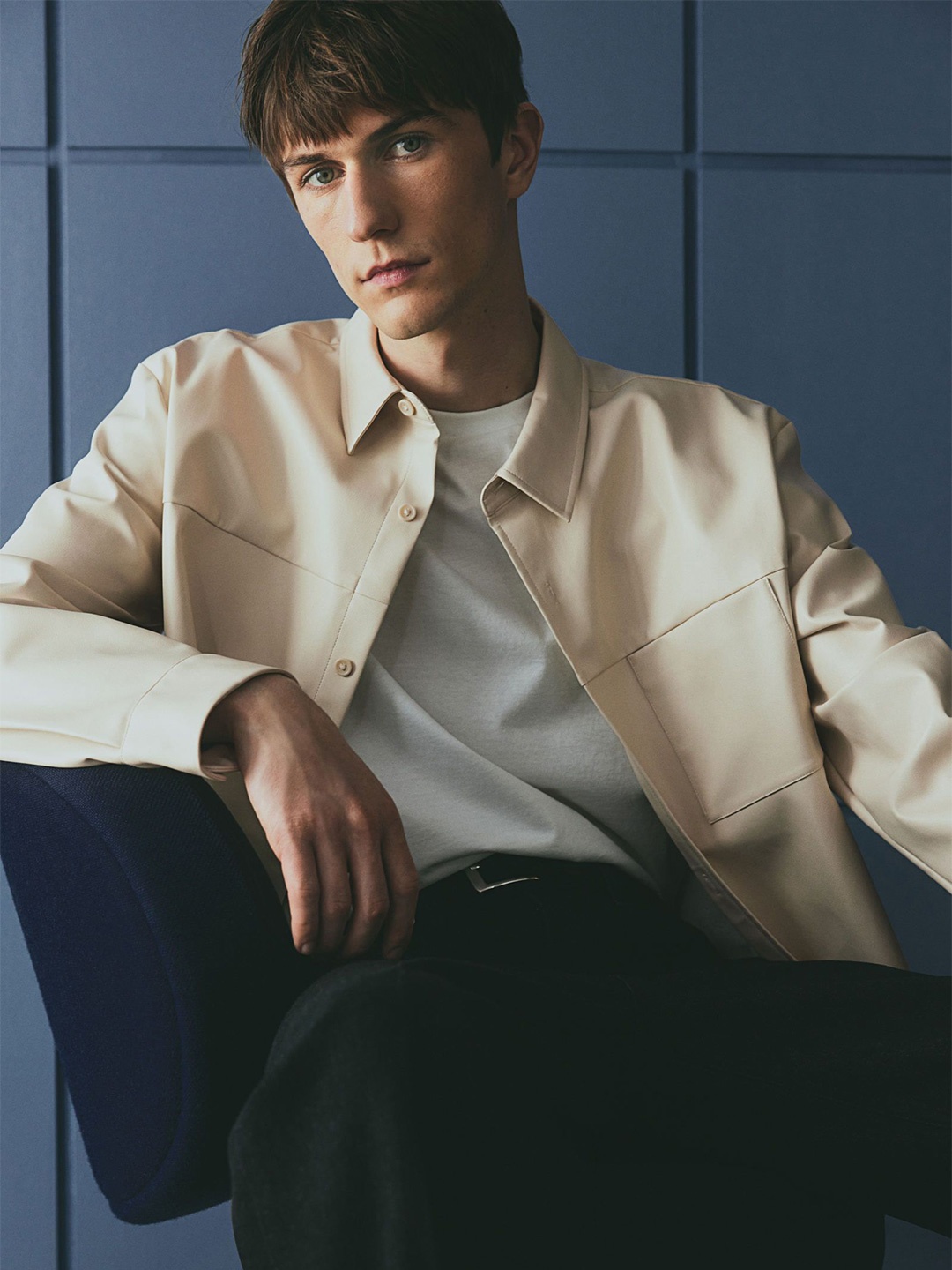 

H&M Regular Fit Coated Shirt, Beige