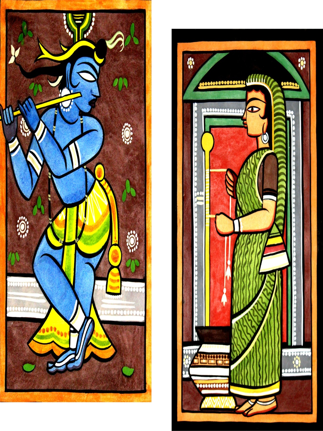 

Adventures India Black & Blue 2 Pieces Religious Wooden Painting Wall Art