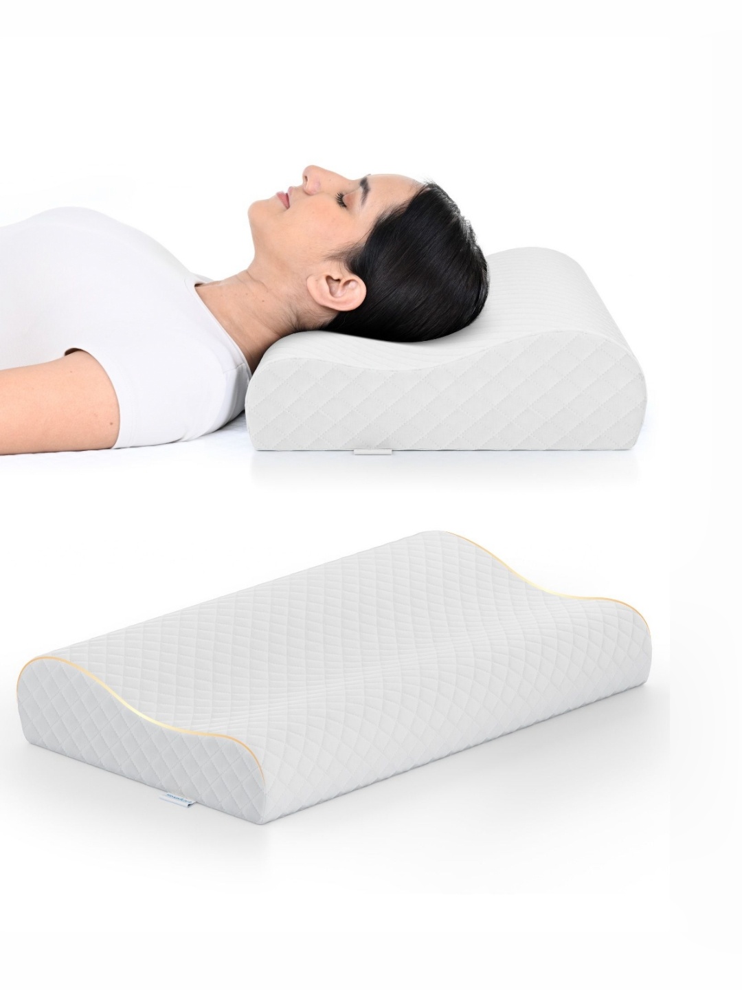 

HOSPIKART White Memory Foam Filled Polyester Therapedic Pillow