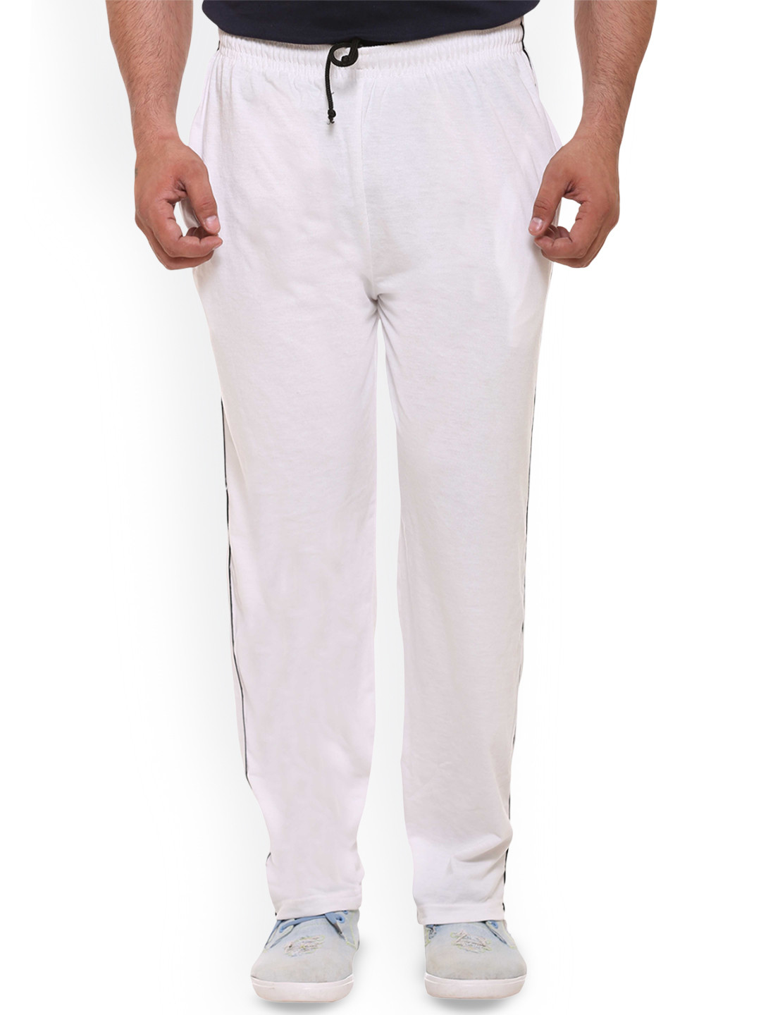 

Colors & Blends Men Cotton Mid Rise Track Pants, White