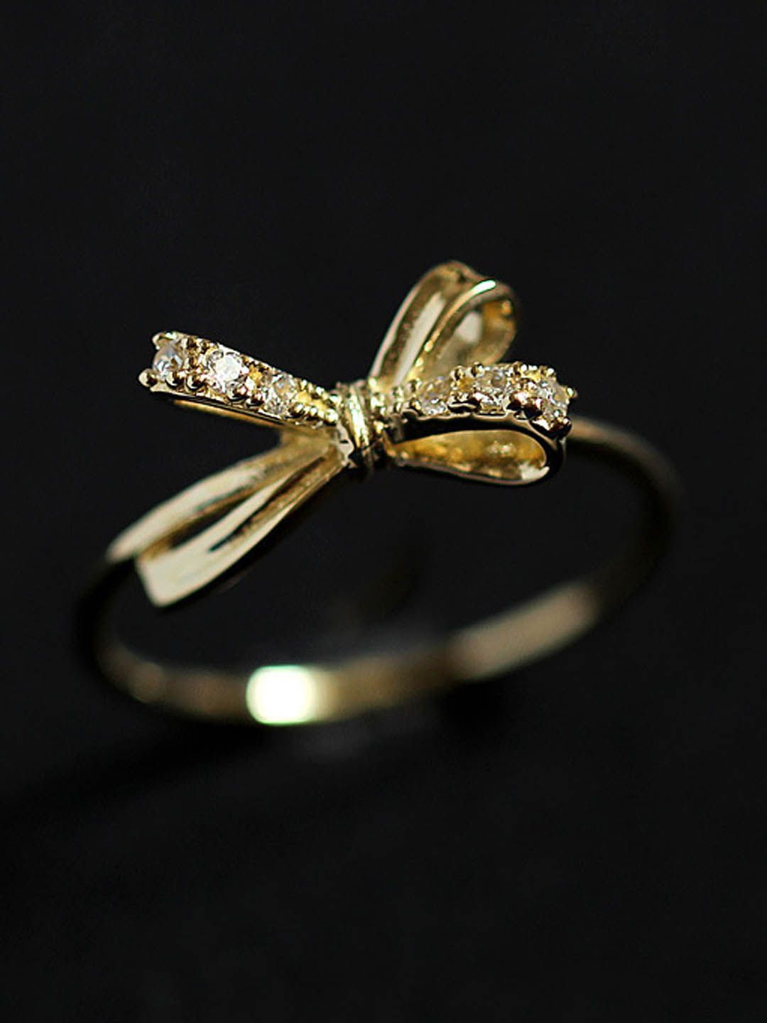 

StyleCast Elegant Gold-Toned Artificial Stones Studded Finger Ring