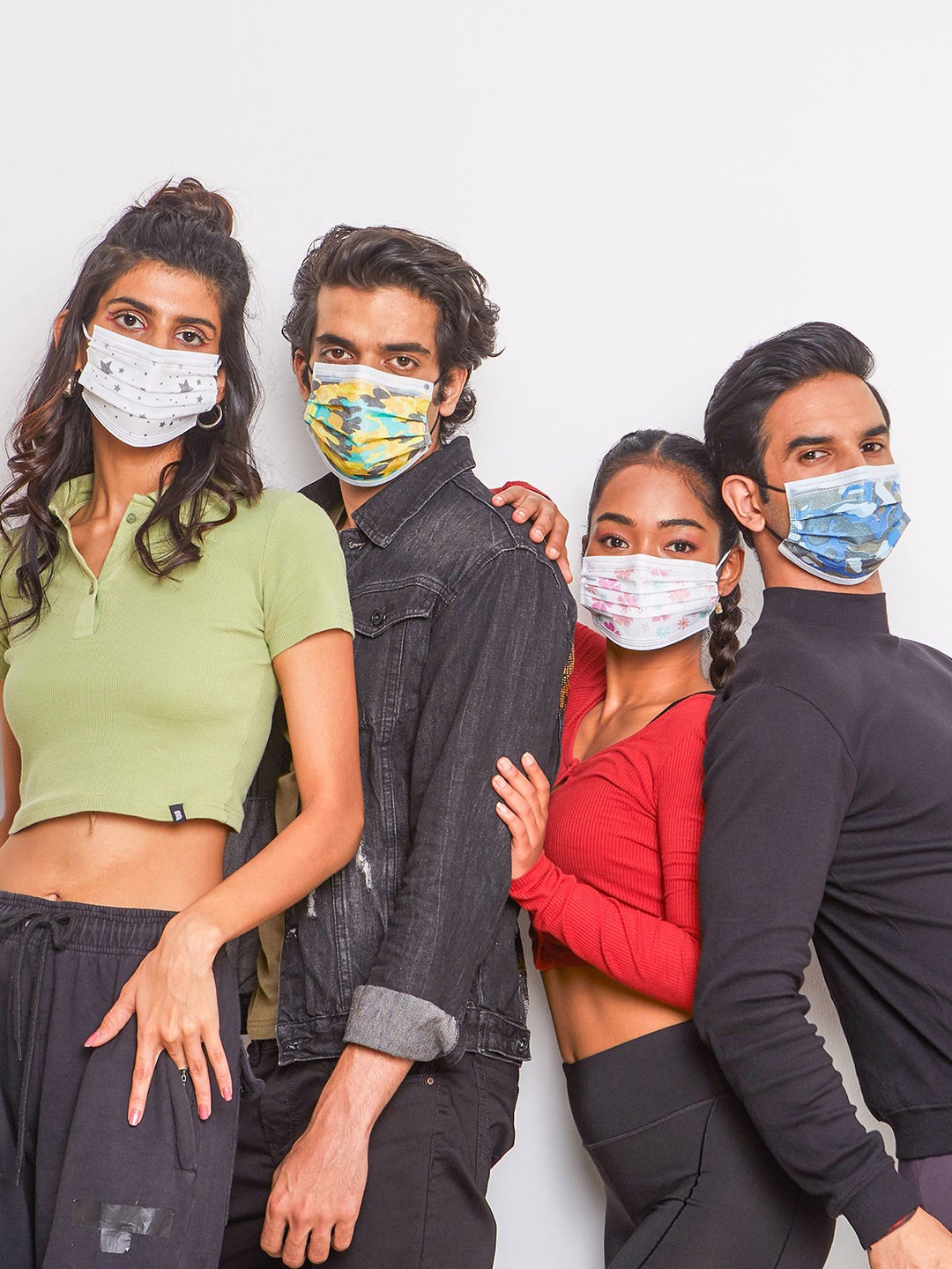 

QUARANT Pack of 50 Camo Combo Printed 4 Ply Outdoor Masks, Blue