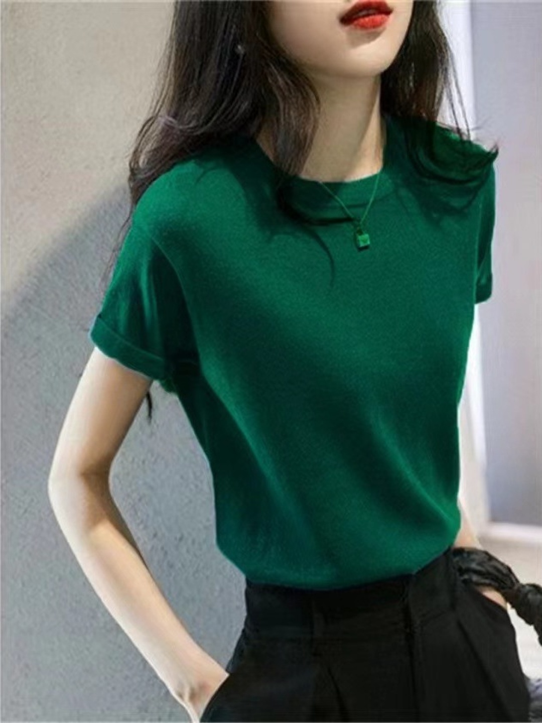 

StyleCast Women Round Neck Top, Green