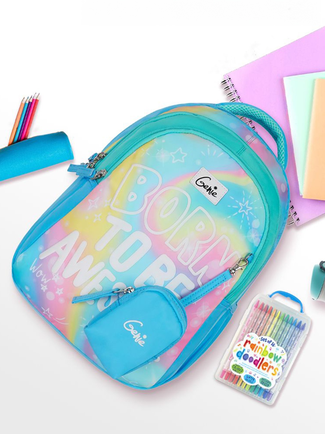 

Genie Girls Typography Backpack, Turquoise blue
