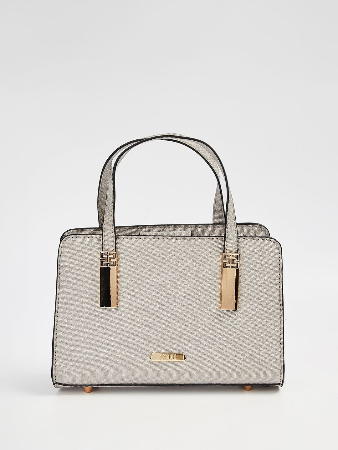 

CODE by Lifestyle Women Textured Structured Handheld Bag, Grey