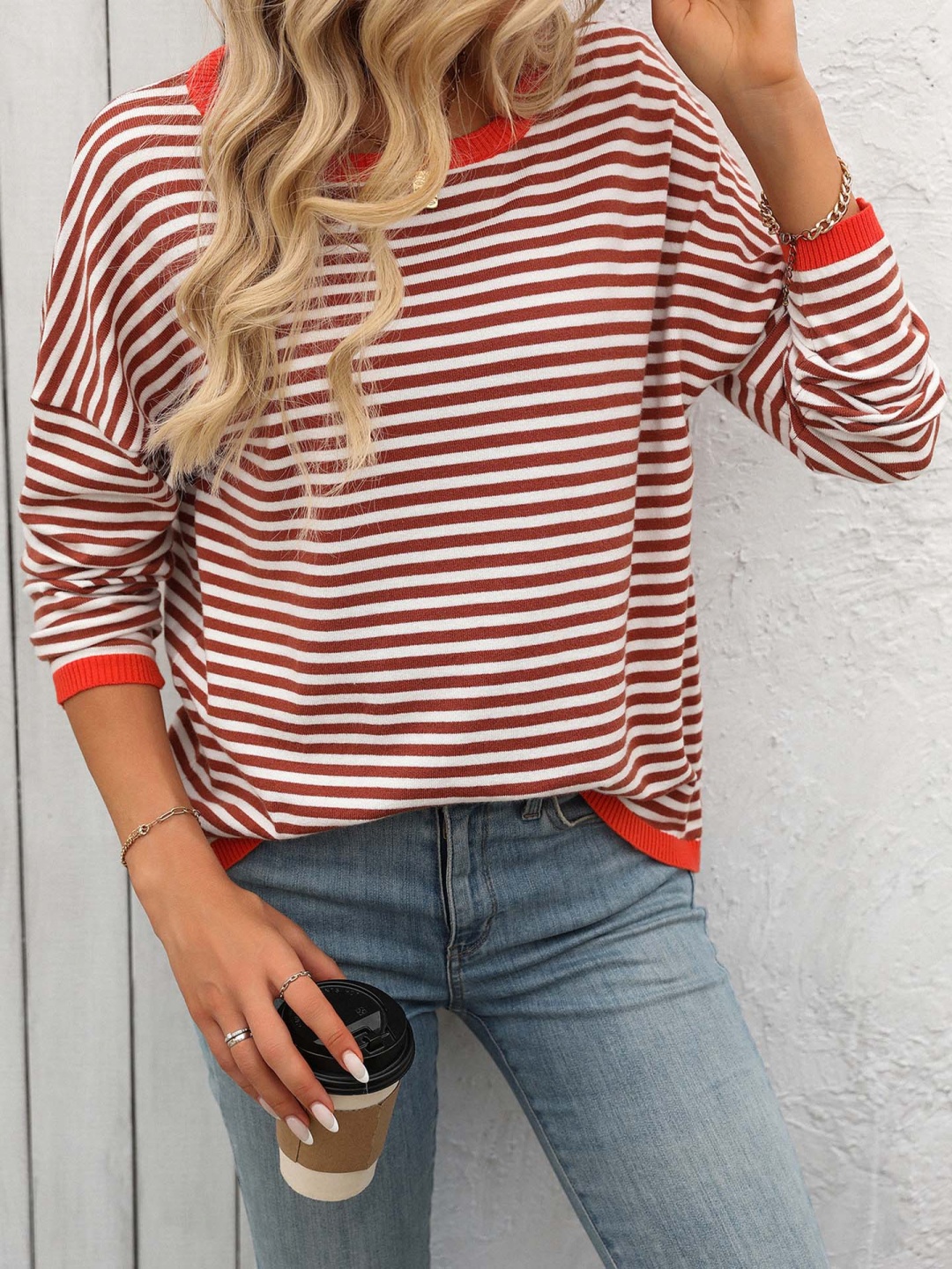 

StyleCast x Revolte Striped Regular Top, Red