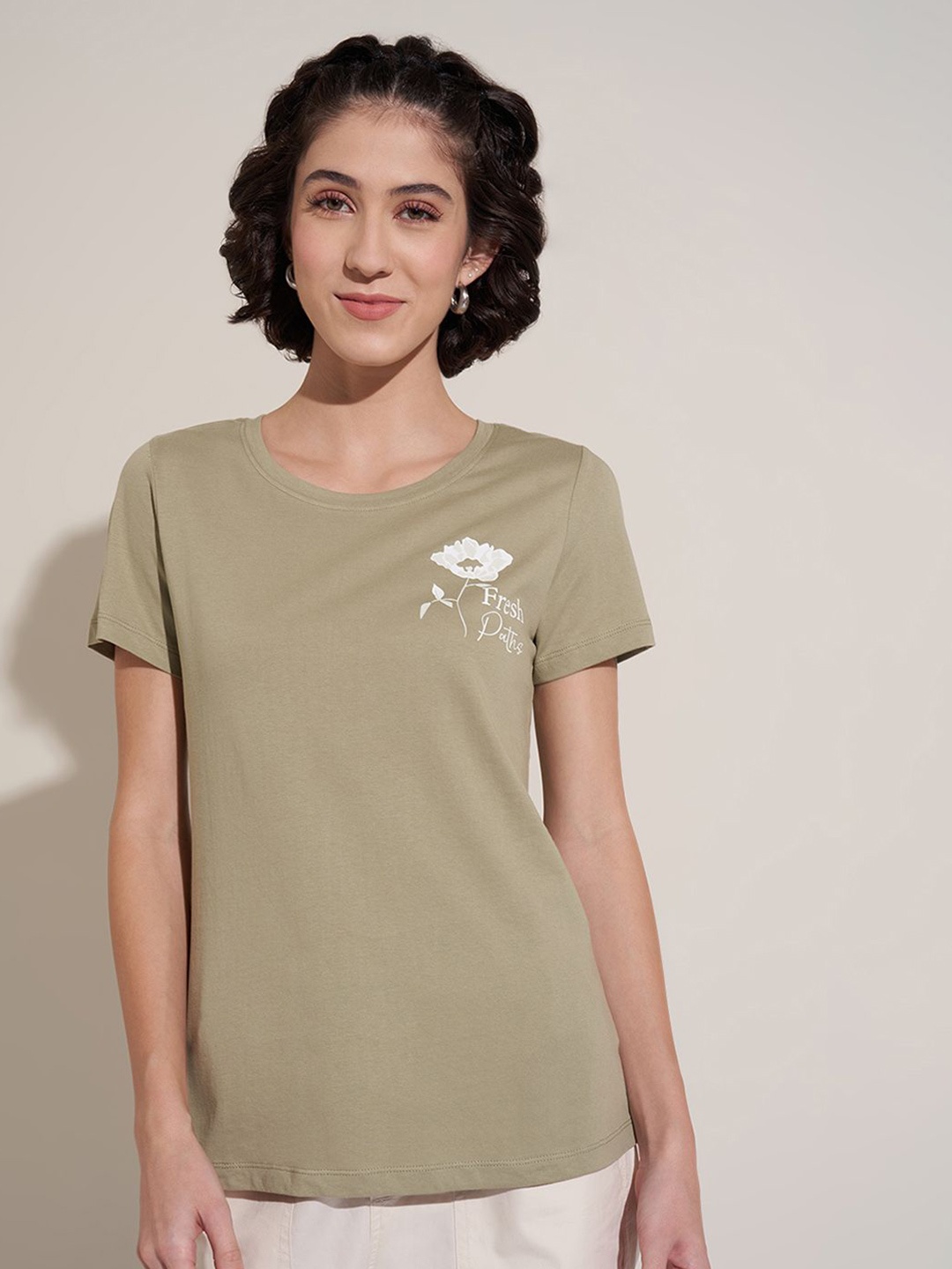 

Honey by Pantaloons Women Cotton Top, Olive