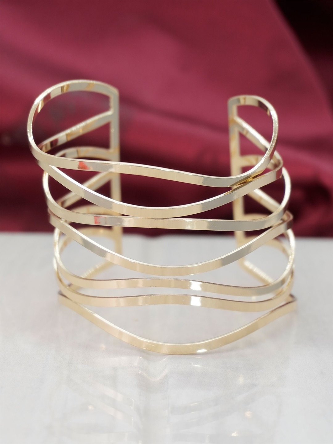 

Niscka Women Brass Gold-Plated Cuff Bracelet