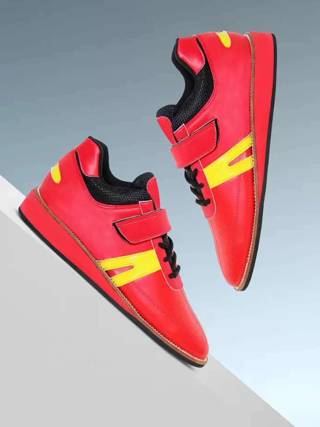 

RXN Men Leather High-Top Training or Gym Non-Marking Shoes, Red