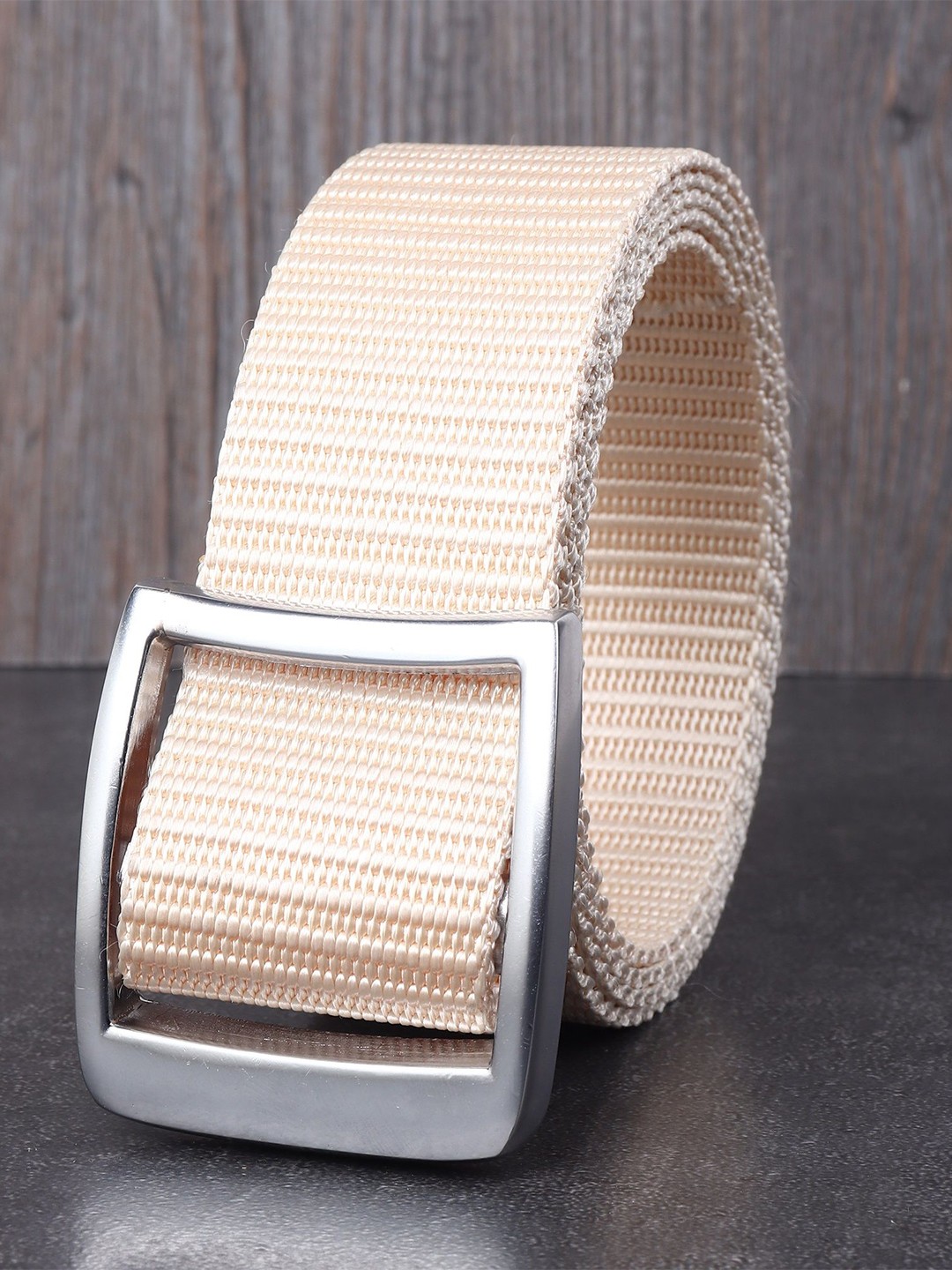 

Metronaut Men Textured Formal Belt, Cream