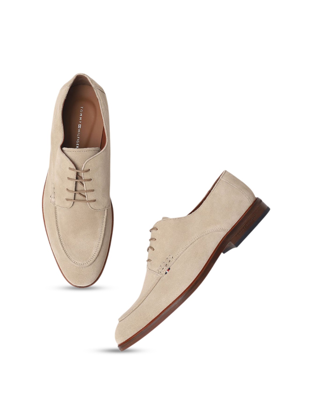 

Tommy Hilfiger Men Thunit Suede Derbys, Beige
