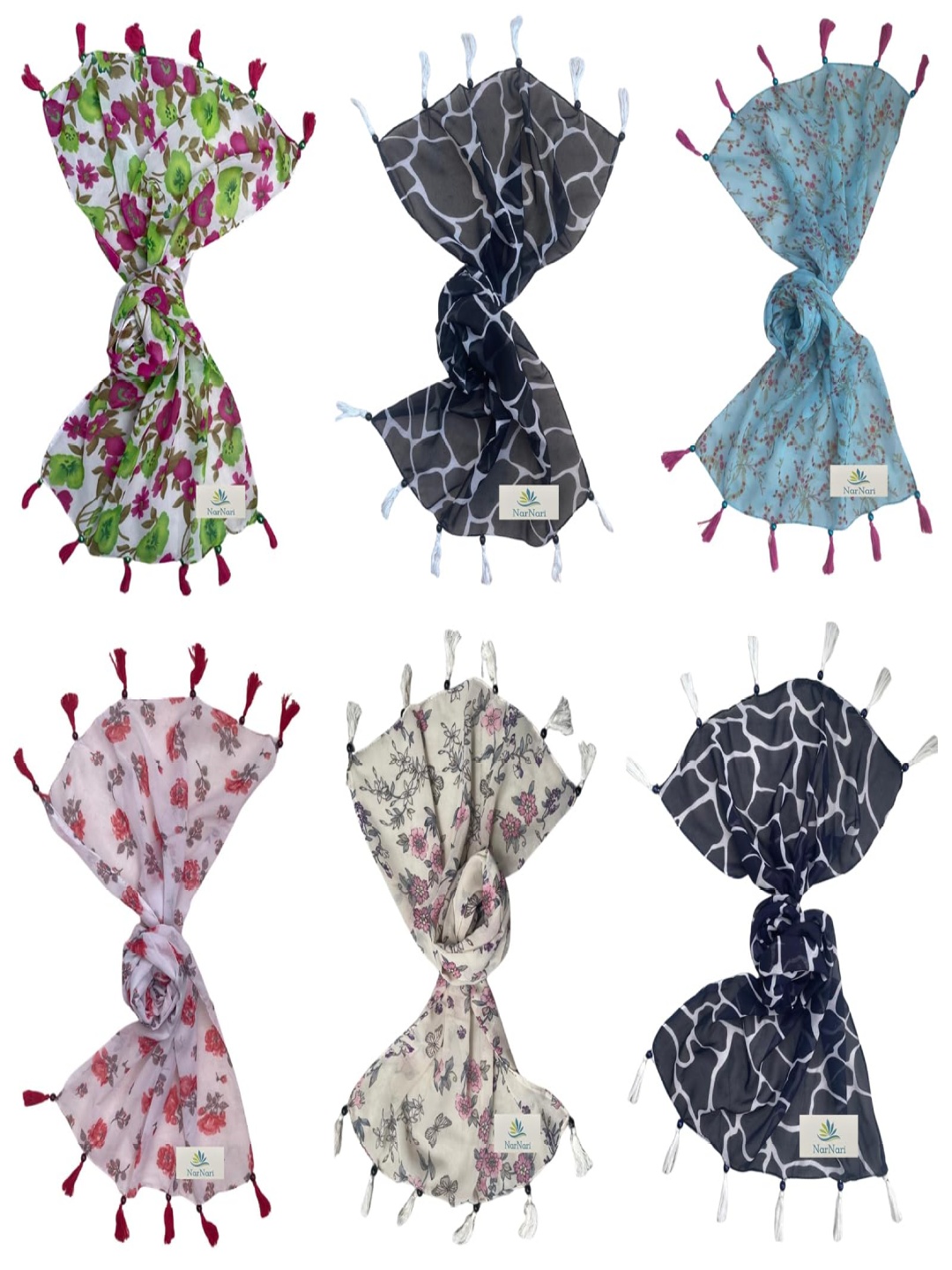 

NarNari Women Printed Scarf, Green