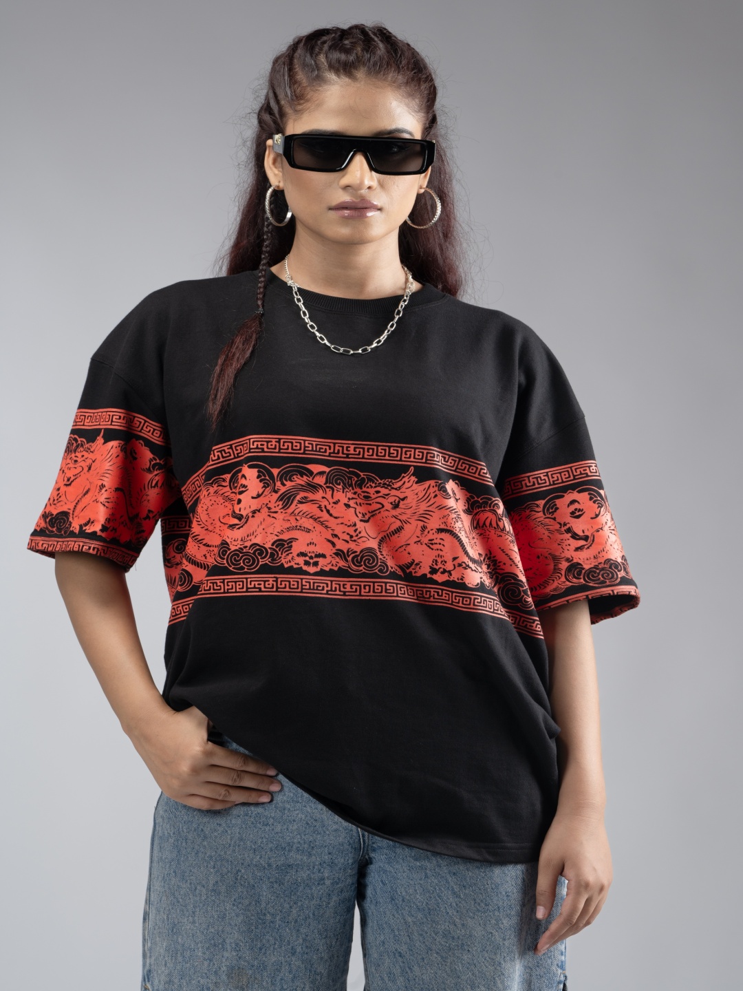

BAVA STORE Unisex Printed Pockets T-shirt, Black