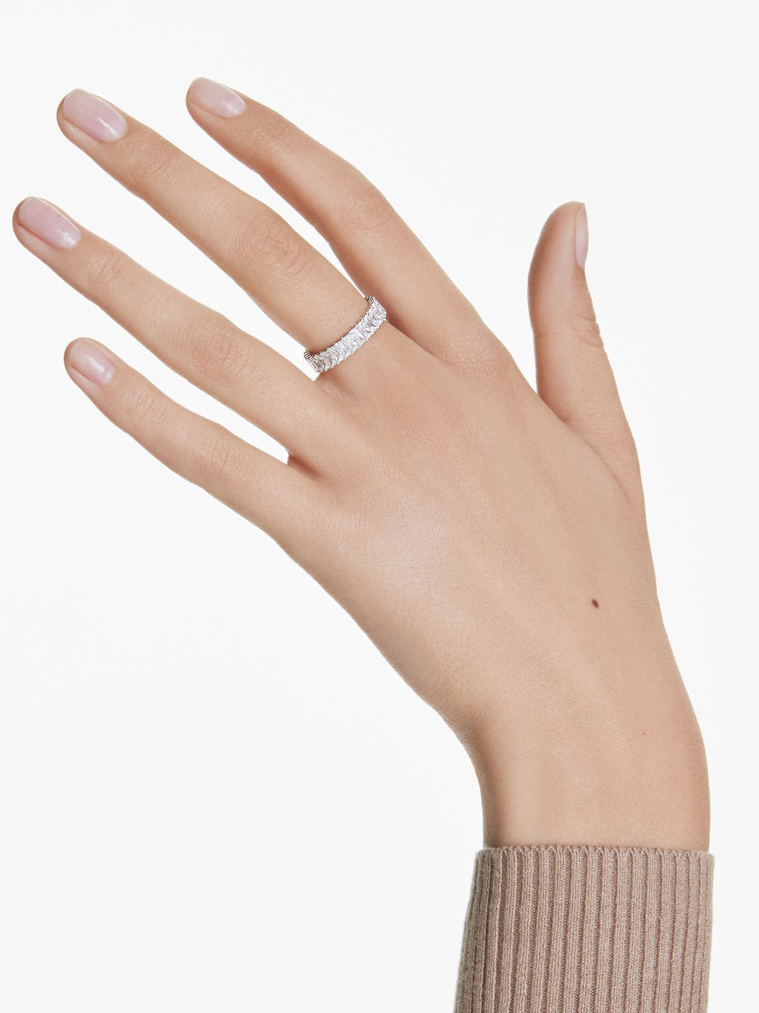 

SWAROVSKI Matrix Rhodium-Plated Cubic Zirconia Studded Finger Ring, Silver