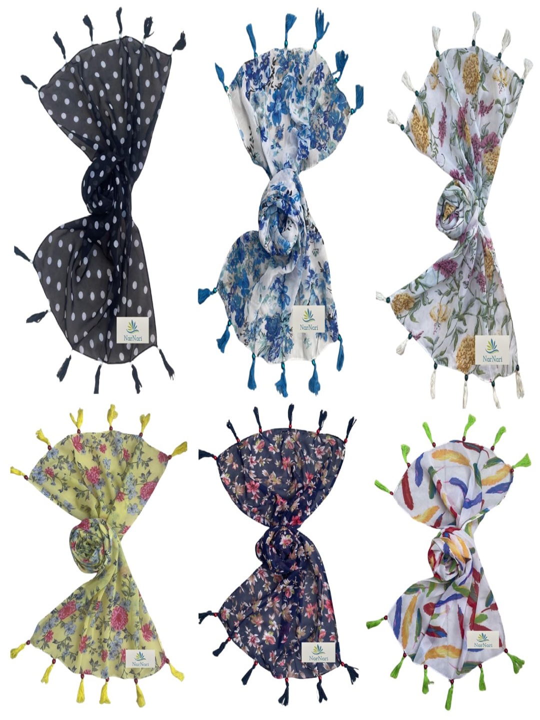 

NarNari Women Printed Scarf, Yellow