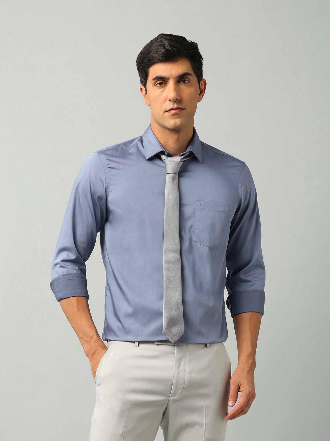 

Arrow Men Classic Fit Spread Collar Textured Cotton Formal Shirt, Grey