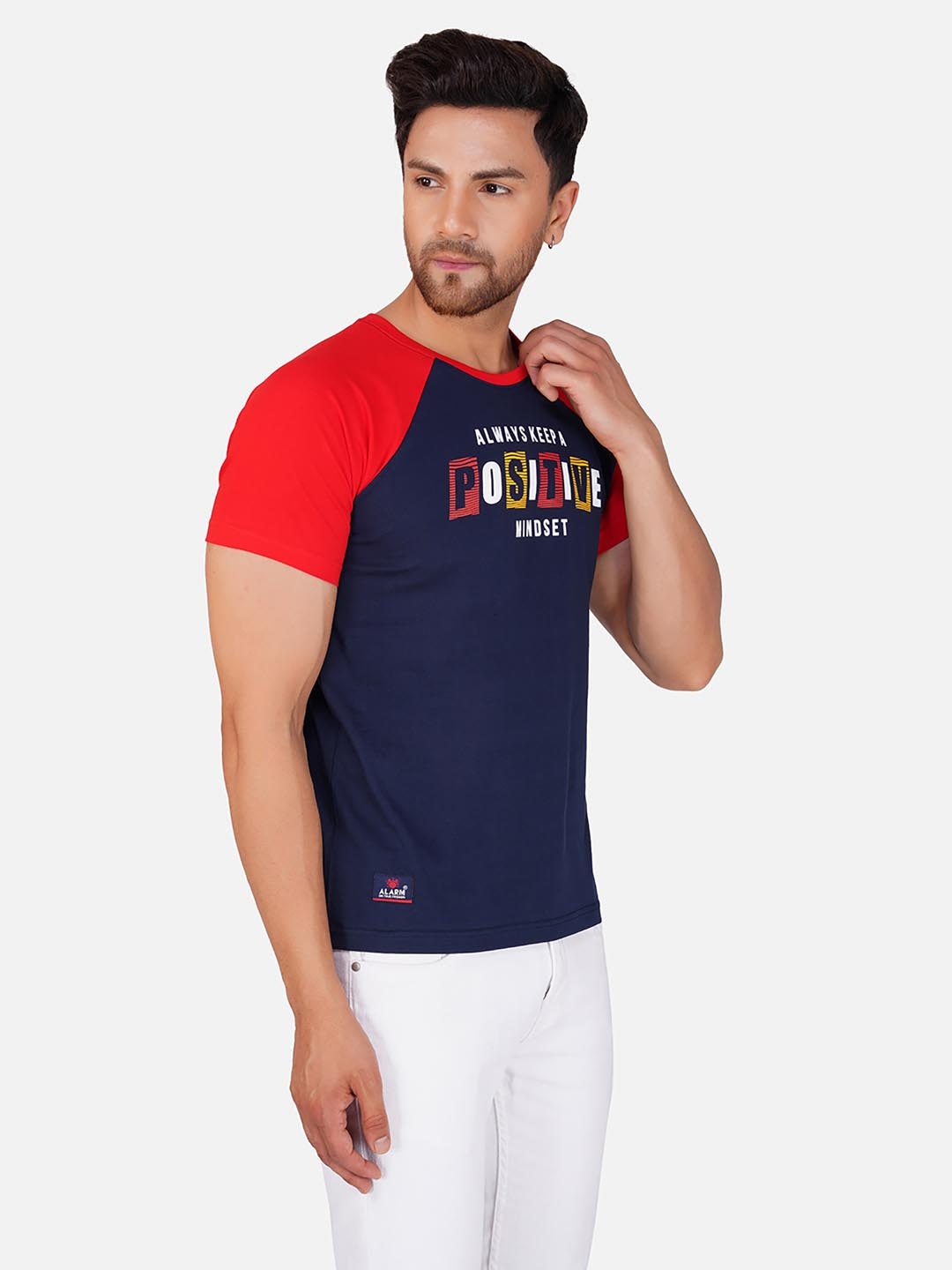 

ALARM Men Typography Printed Round Neck Cotton T-shirt, Multi