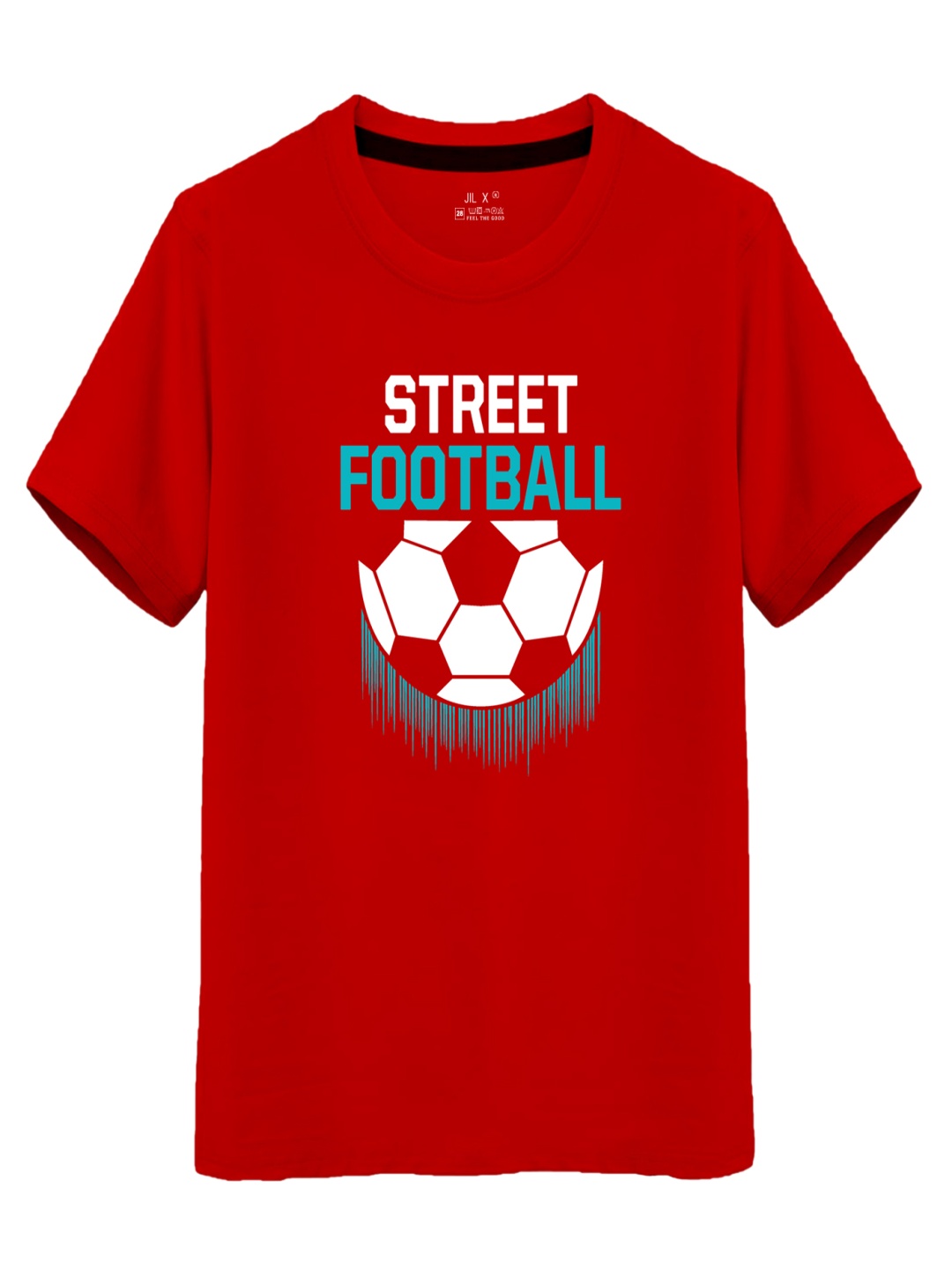 

JIL X Women Dry Fit Typography Printed Round Neck Cotton T-shirt, Red
