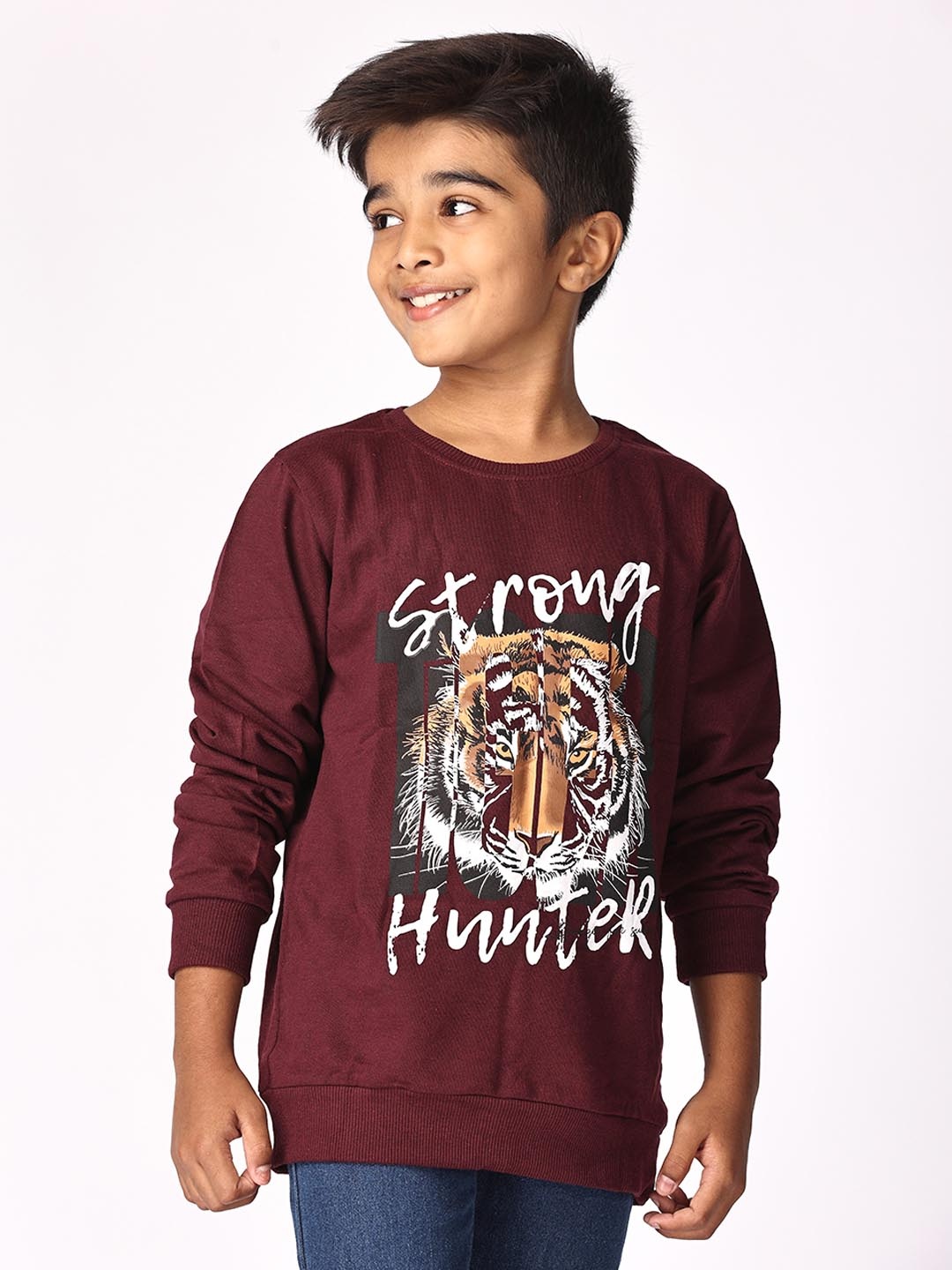 

TotzTouch Boys Pack Of 3 Printed Pullover Cotton Sweatshirt, Brown