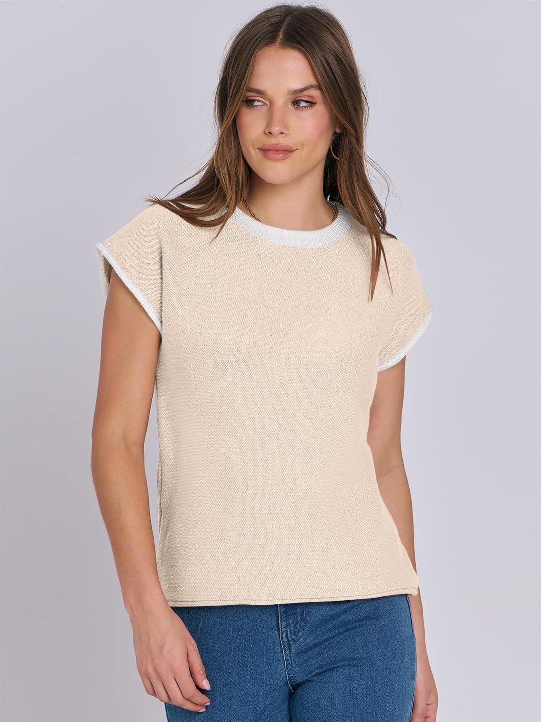 

StyleCast x Revolte Crepe Top, Beige