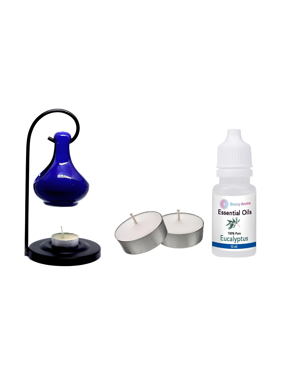 

Jaamso Royals Blue & White Diffuser With Aroma Oil & 2 Tea Light Candles