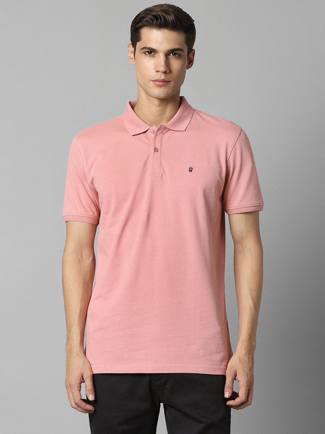 

Louis Philippe Sport Men Slim Fit Solid Polo Collar T-shirt, Peach