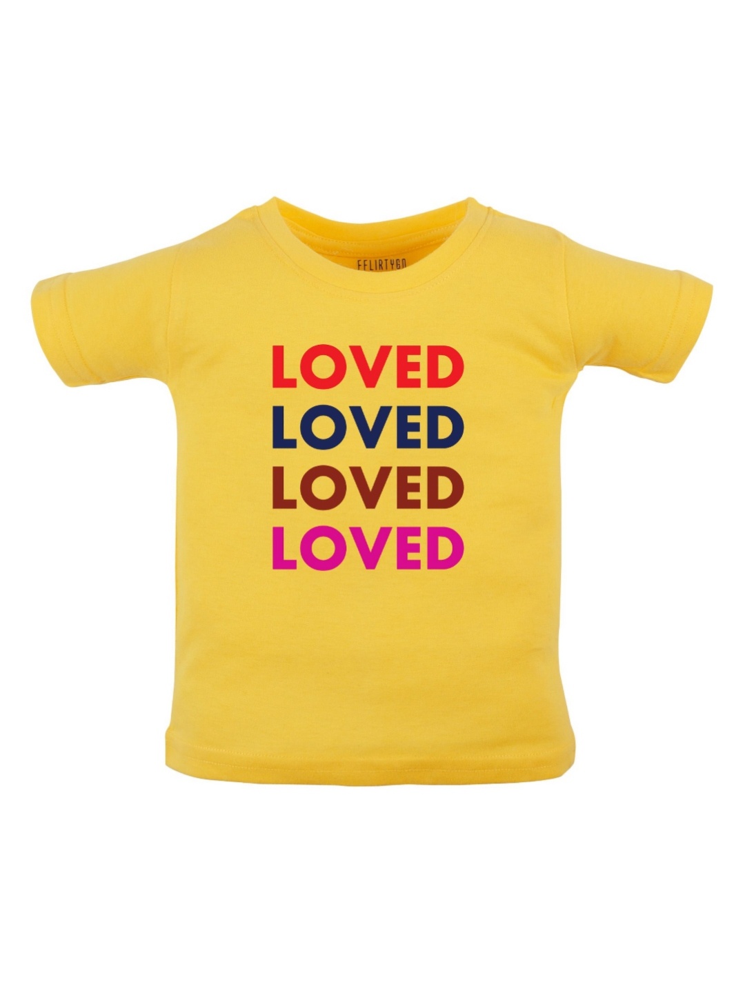 

FFLIRTYGO Unisex Kids Typography Printed Round Neck Cotton T-shirt, Yellow