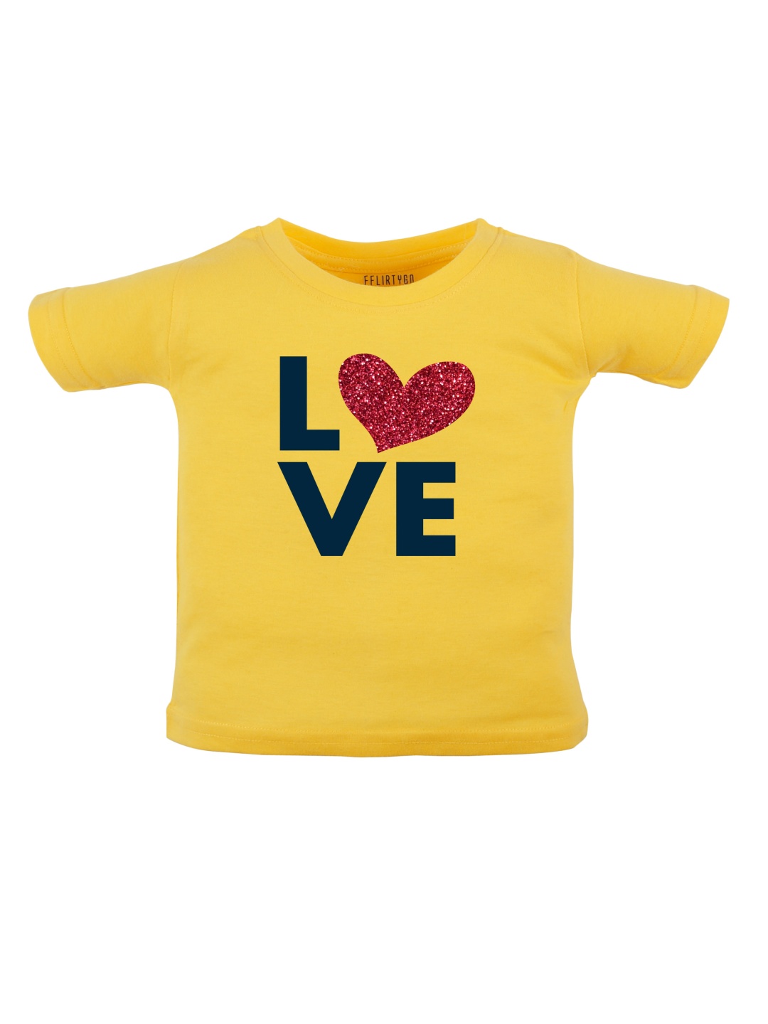 

FFLIRTYGO Unisex Kids Typography Printed Round Neck Cotton T-shirt, Yellow