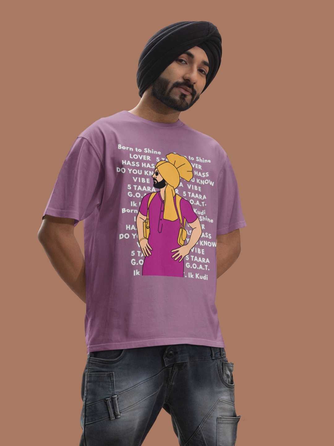 

Broke Memers Men Graphic Printed Round Neck Cotton Oversized T-shirt, Purple