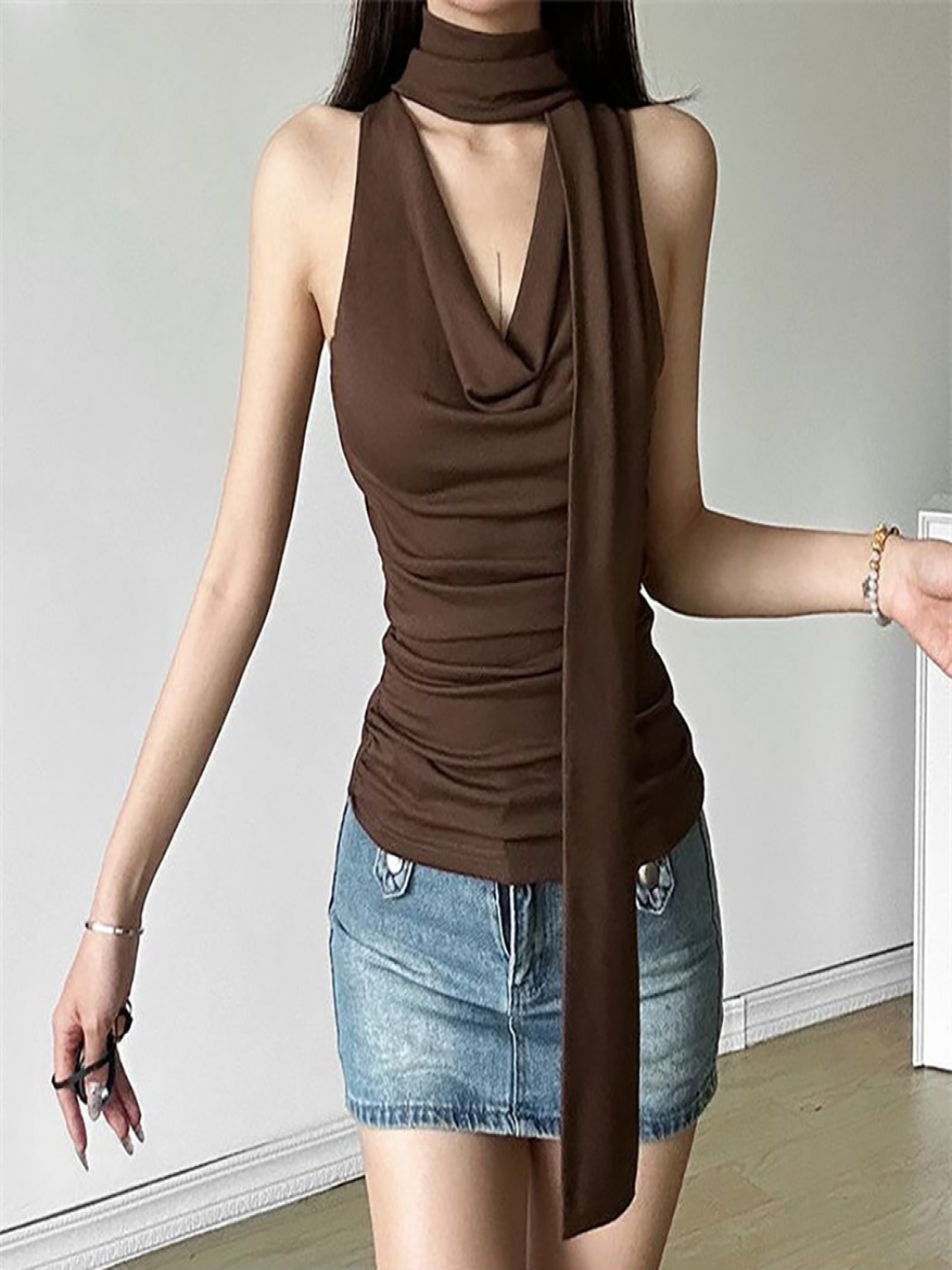 

StyleCast x Revolte Top, Coffee brown