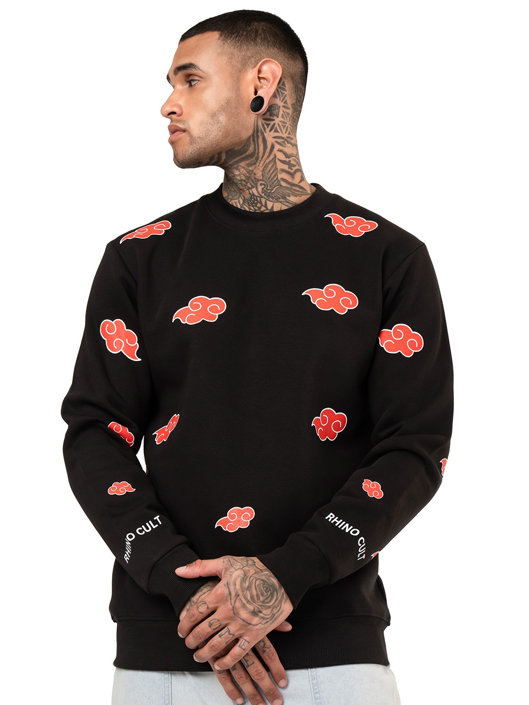 

RHINO CULT Men AKATSUKI Geometric Printed Sweatshirt, Black