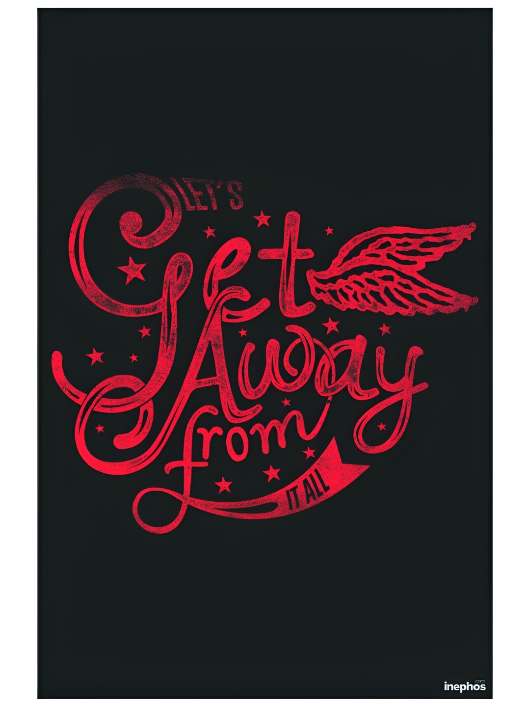 

Inephos Black And Red Typography Printed Wall Poster