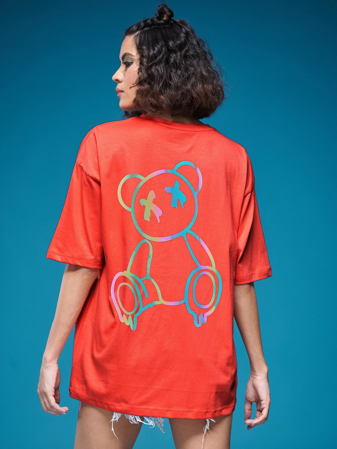 

SMARTEES Women Printed Applique T-shirt, Orange