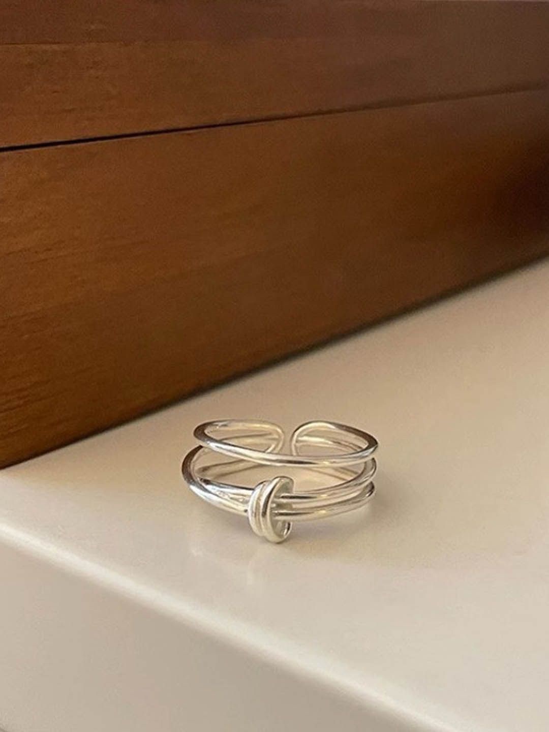 

StyleCast Elegant Silver-Plated Adjustable Finger Ring