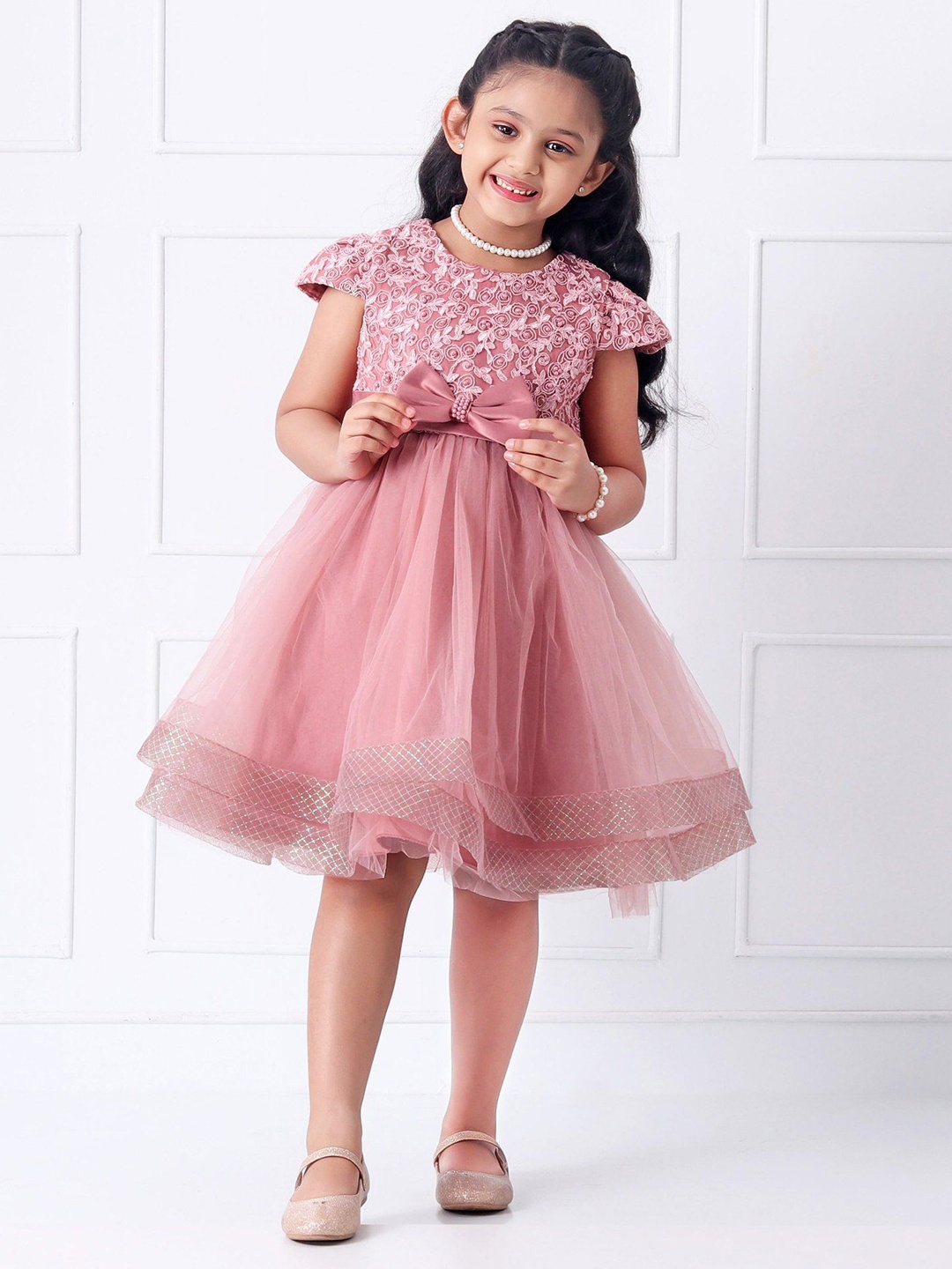

Mark & Mia Flutter Sleeve Fit & Flare Dress, Pink