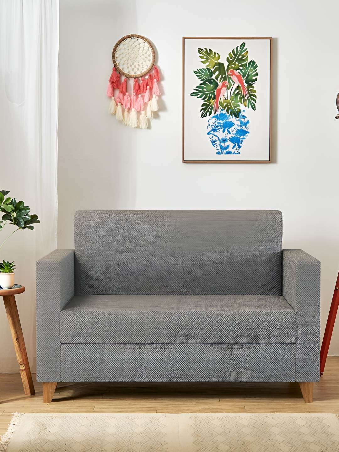 

Chumbak Modern Loveseat Bangalore Grey Two Seater Couch