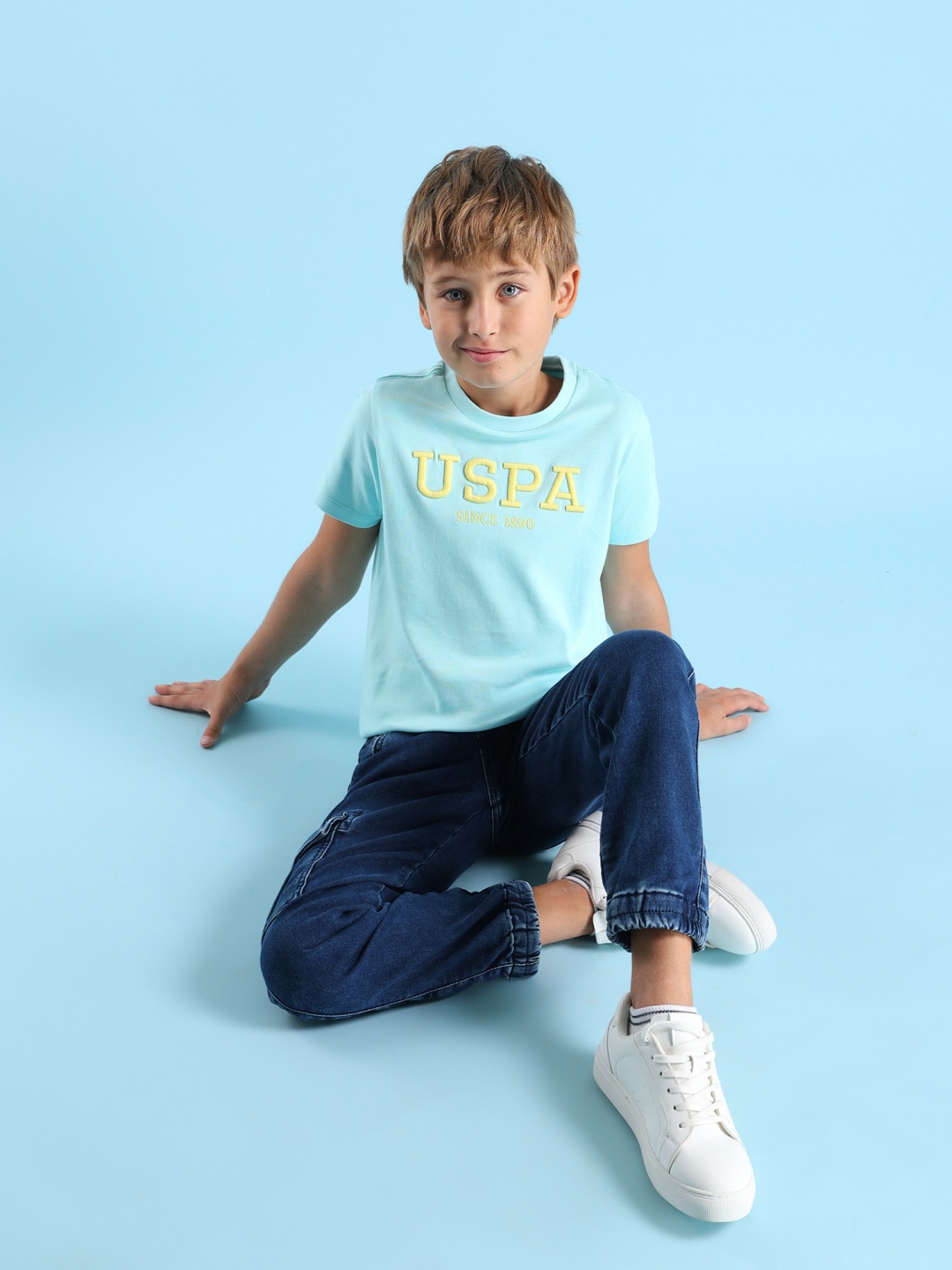 

U.S. Polo Assn. Kids Boys Brand Logo Printed T-shirt, Blue